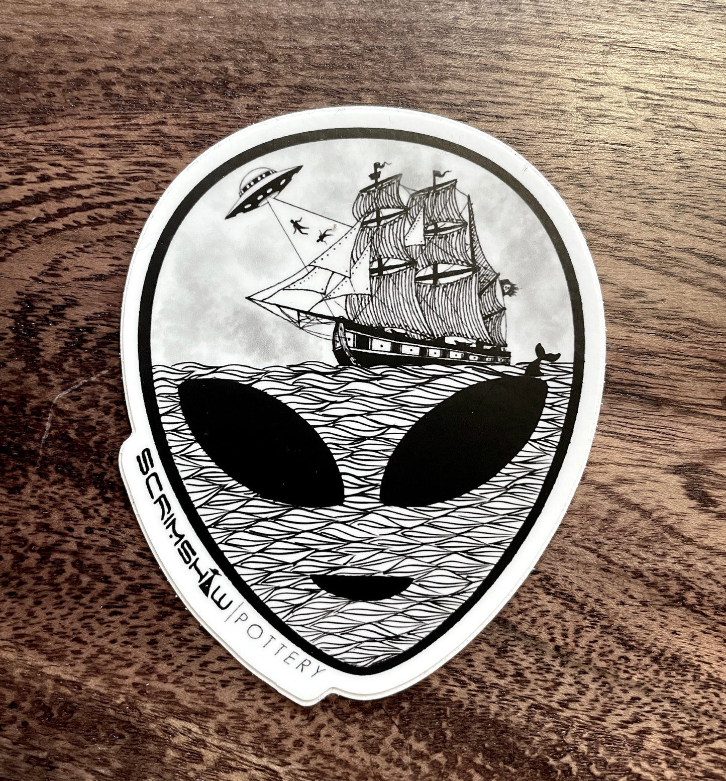 4" Vinyl Alien Abduction Sticker